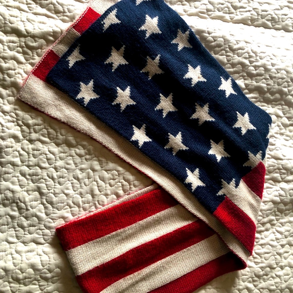 American Flag Knit Scarf — Very Soft Yet Patriotic